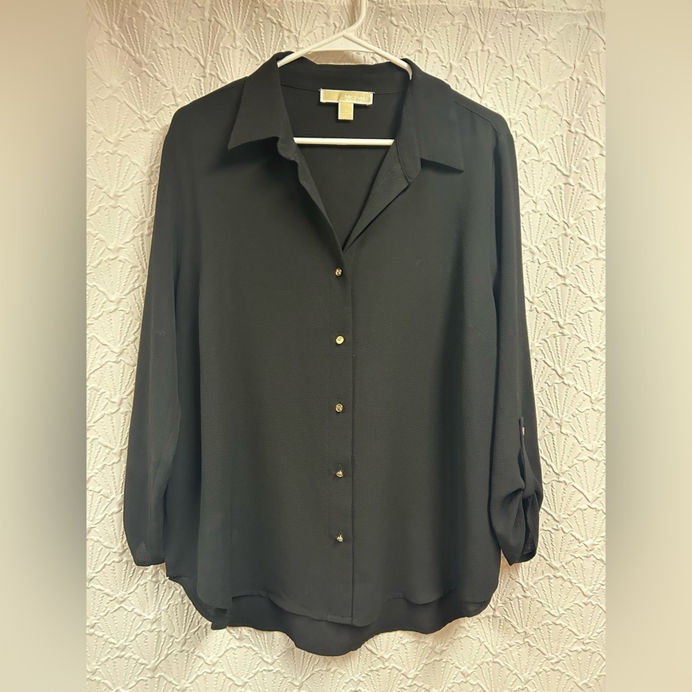 Michael Kors Black Button-Down Shirt